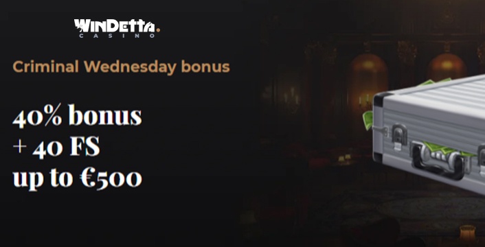 Get a 40% Bonus and 40 Free Spins Every Wednesday at Windetta Casino