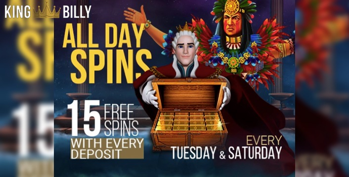 King Billy Casino Get Free Spins Twice a Week