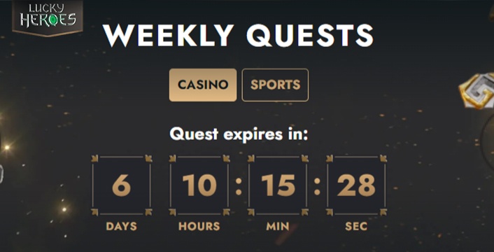 Play Weekly Quests at Lucky Heroes for Bonus Coins and Free Spins